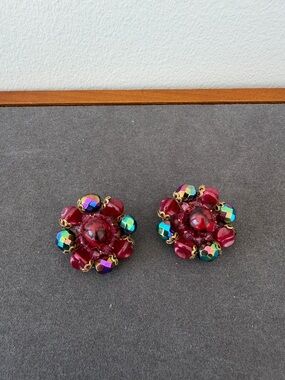 Vintage West Germany Beaded Cluster Earrings